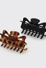 Recycled Plastic Large Claw Clip 2pc Set - Black & Tort