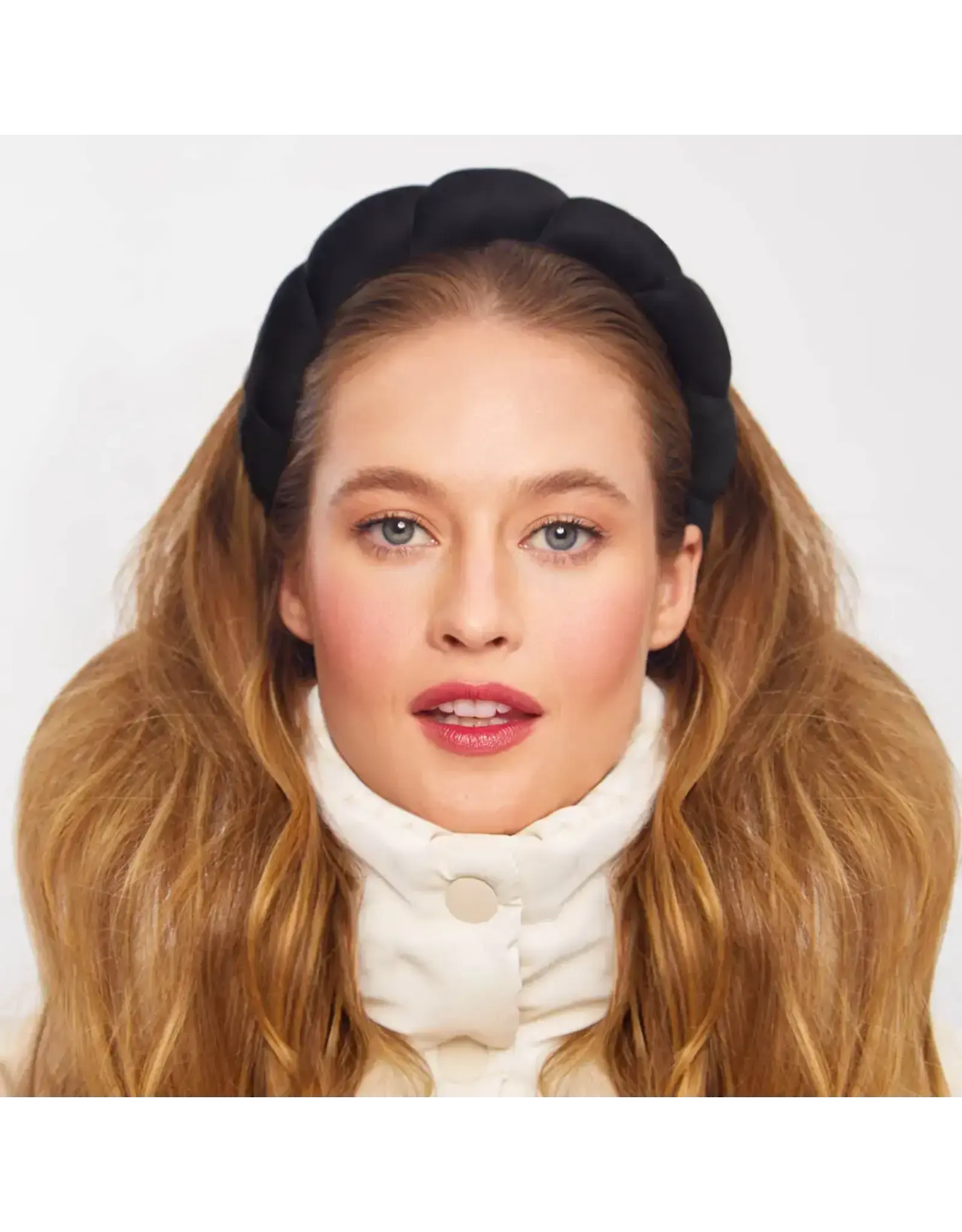 Recycled Fabric Puffy Headband 1pc- Black