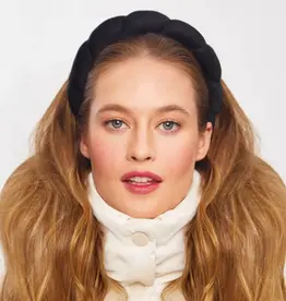 Recycled Fabric Puffy Headband 1pc- Black