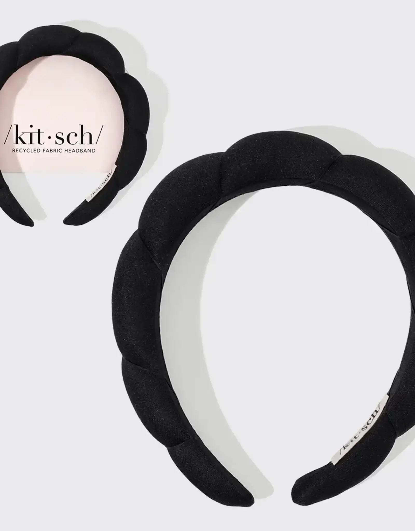 Recycled Fabric Puffy Headband 1pc- Black