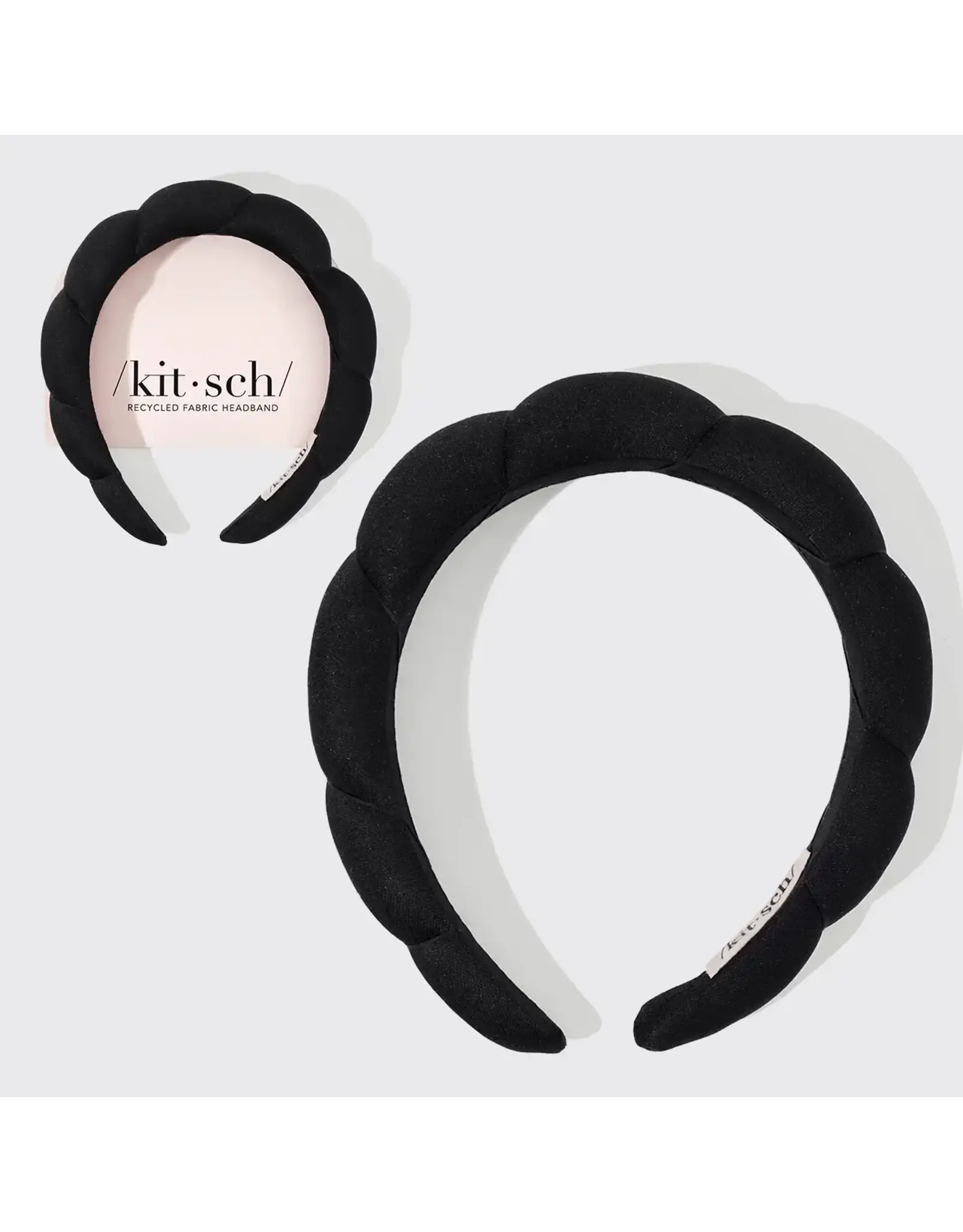 Recycled Fabric Puffy Headband 1pc- Black