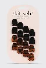 Recycled Plastic Mini Classic Claw Clips 16pc - Black & Tort