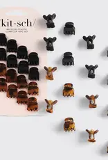 Recycled Plastic Mini Classic Claw Clips 16pc - Black & Tort