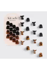 Recycled Plastic Mini Classic Claw Clips 16pc - Black & Tort