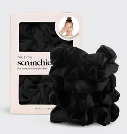 Satin Sleep Scrunchies 5pc - Black
