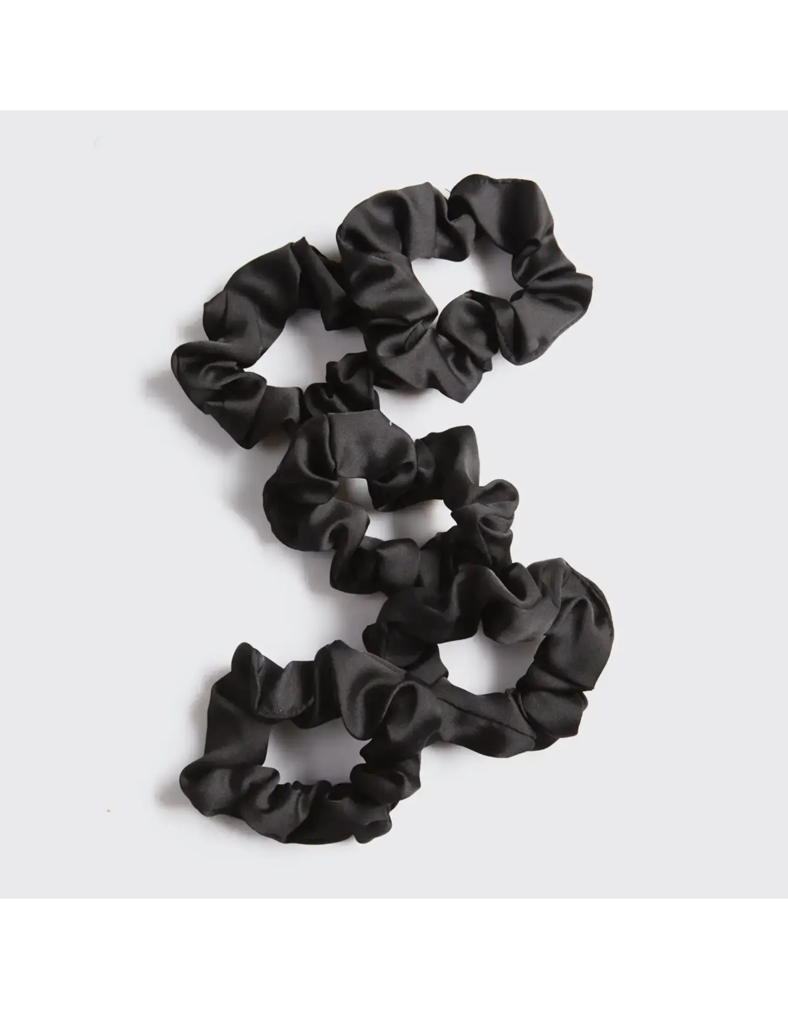 Satin Sleep Scrunchies 5pc - Black