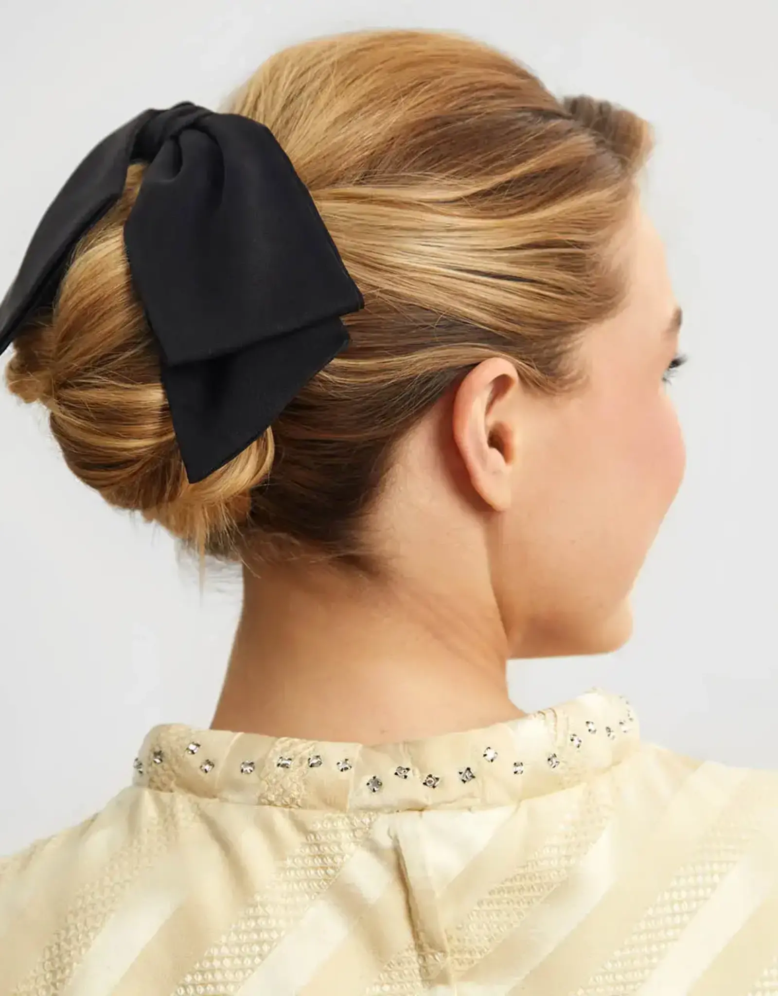 Recycled Fabric Bow Hair Clip 1pc- Black