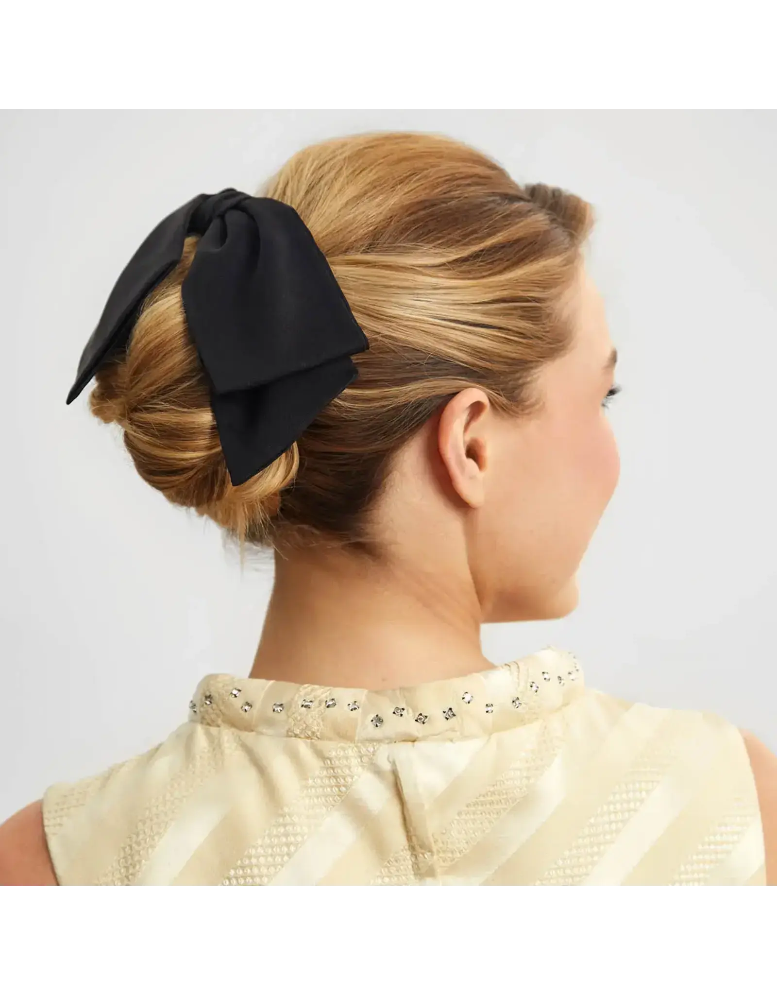 Recycled Fabric Bow Hair Clip 1pc- Black