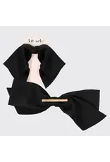 Recycled Fabric Bow Hair Clip 1pc- Black