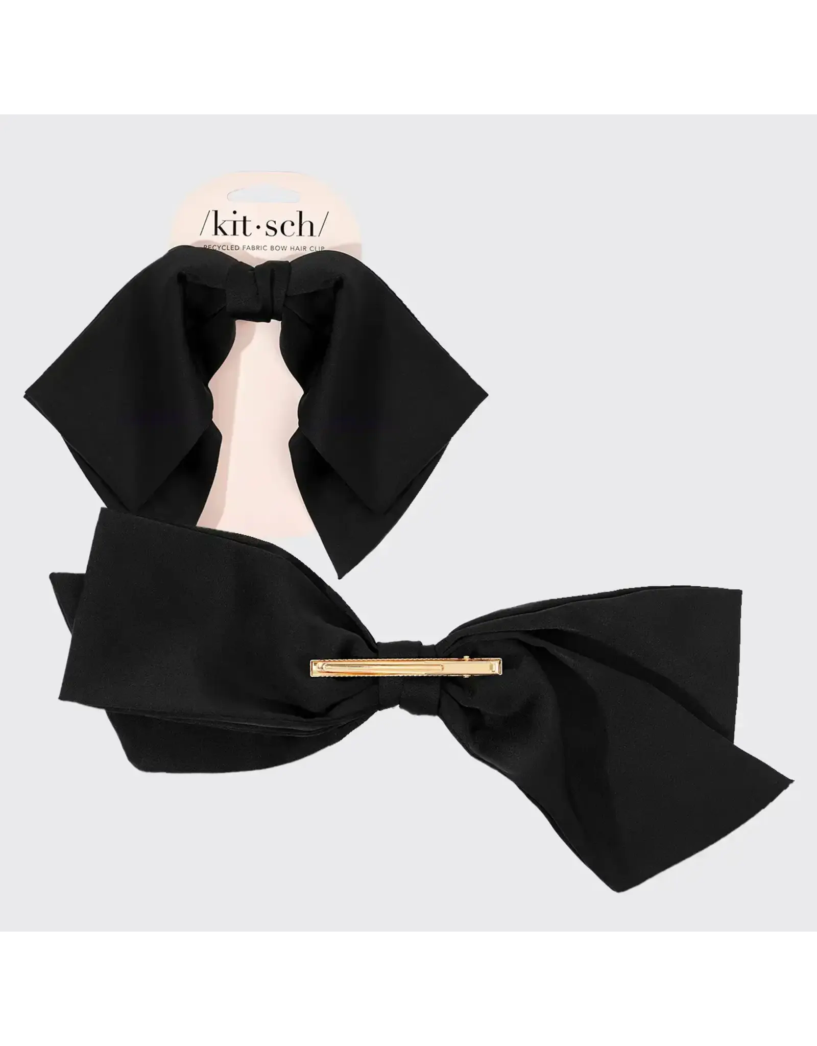 Recycled Fabric Bow Hair Clip 1pc- Black