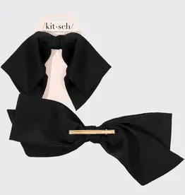 Recycled Fabric Bow Hair Clip 1pc- Black