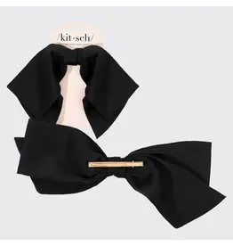 Recycled Fabric Bow Hair Clip 1pc- Black