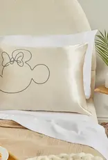 Kitsch & Mickey and Minnie Satin Pillowcase Mrs.Mouse-Cream