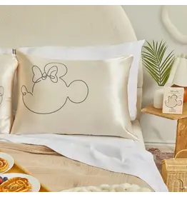 Kitsch & Mickey and Minnie Satin Pillowcase Mrs.Mouse-Cream