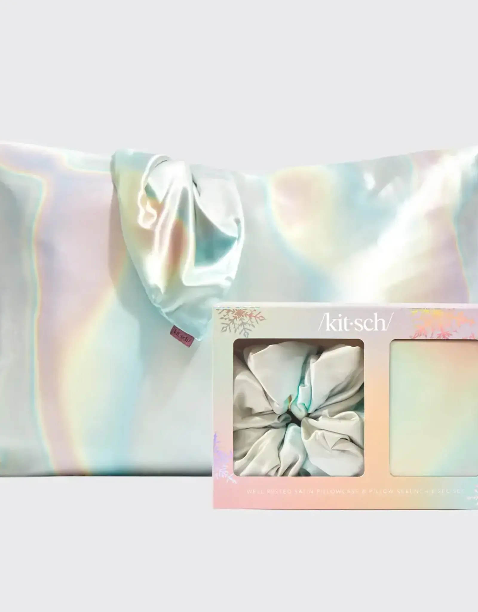 Holiday Satin Pillowcase and Pillow Scrunchie 2pc - Aura