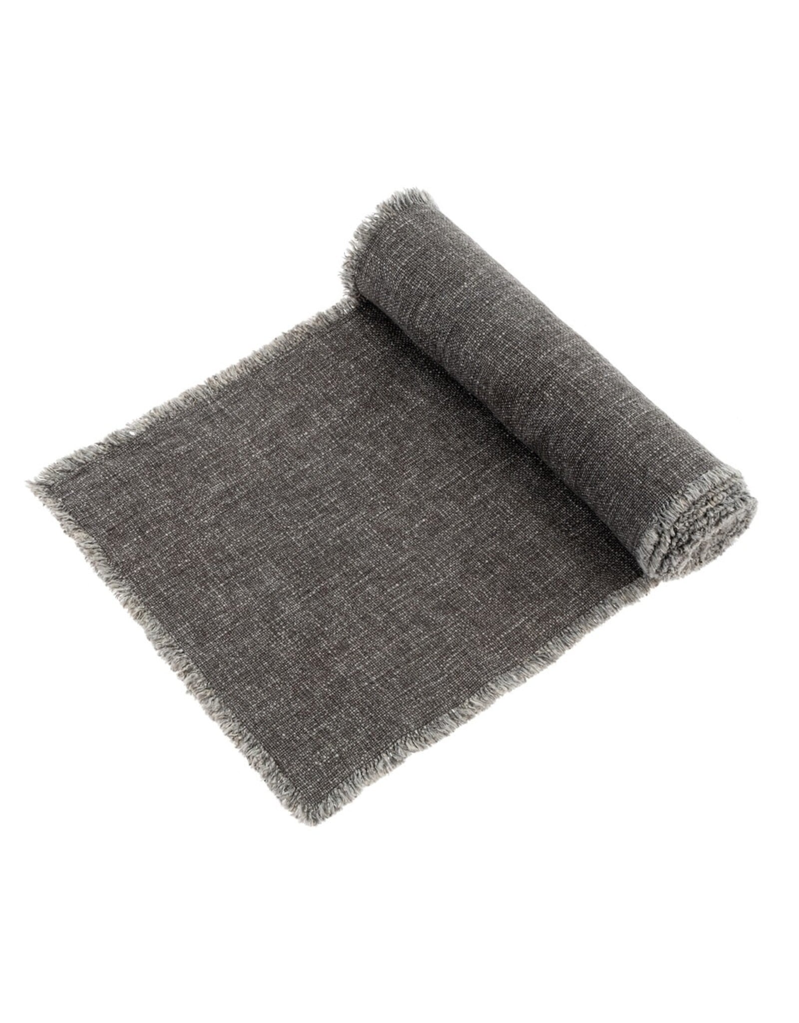 Selena Linen Table Runner Dark Grey - 108"L