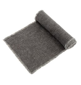 Selena Linen Table Runner Dark Grey - 108"L