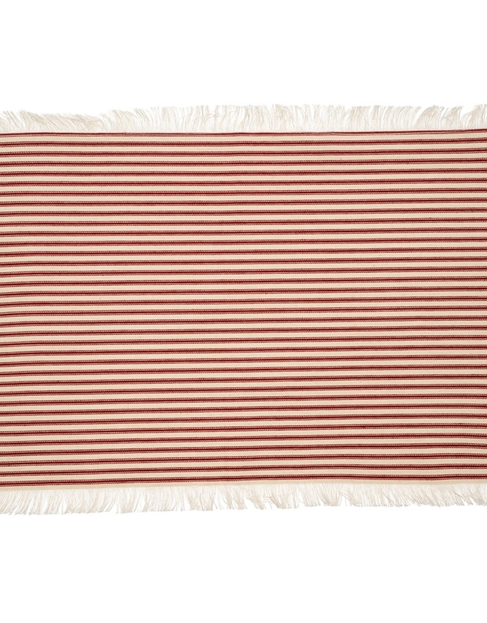 Ticking Fringe Placemats, Red S/4