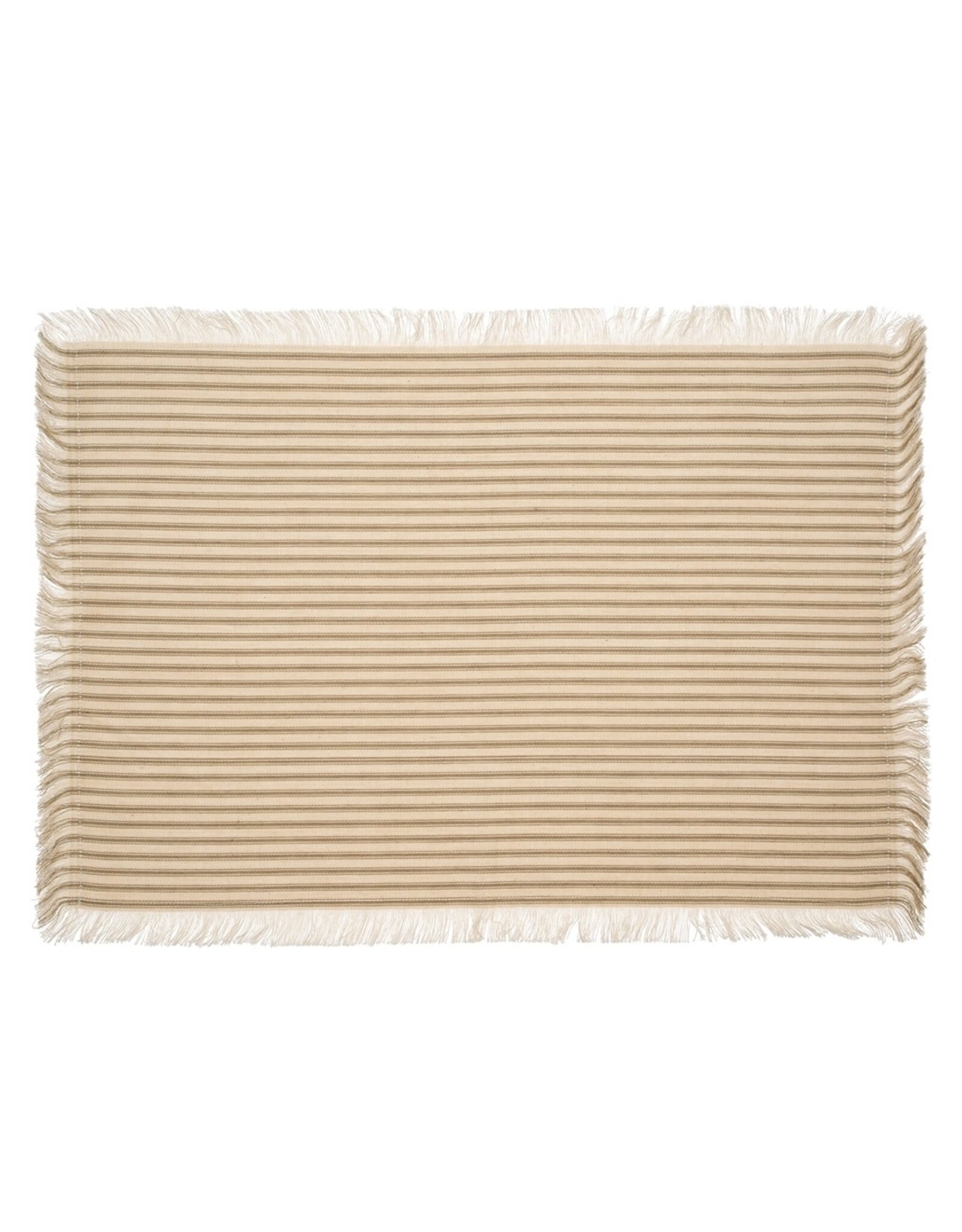Ticking Fringe Placemats, Grey S/4