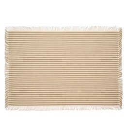 Ticking Fringe Placemats, Grey S/4