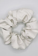 Faux Leather Scrunchie, Salt