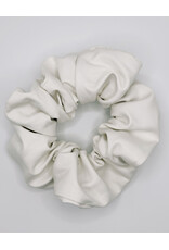 Faux Leather Scrunchie, Salt