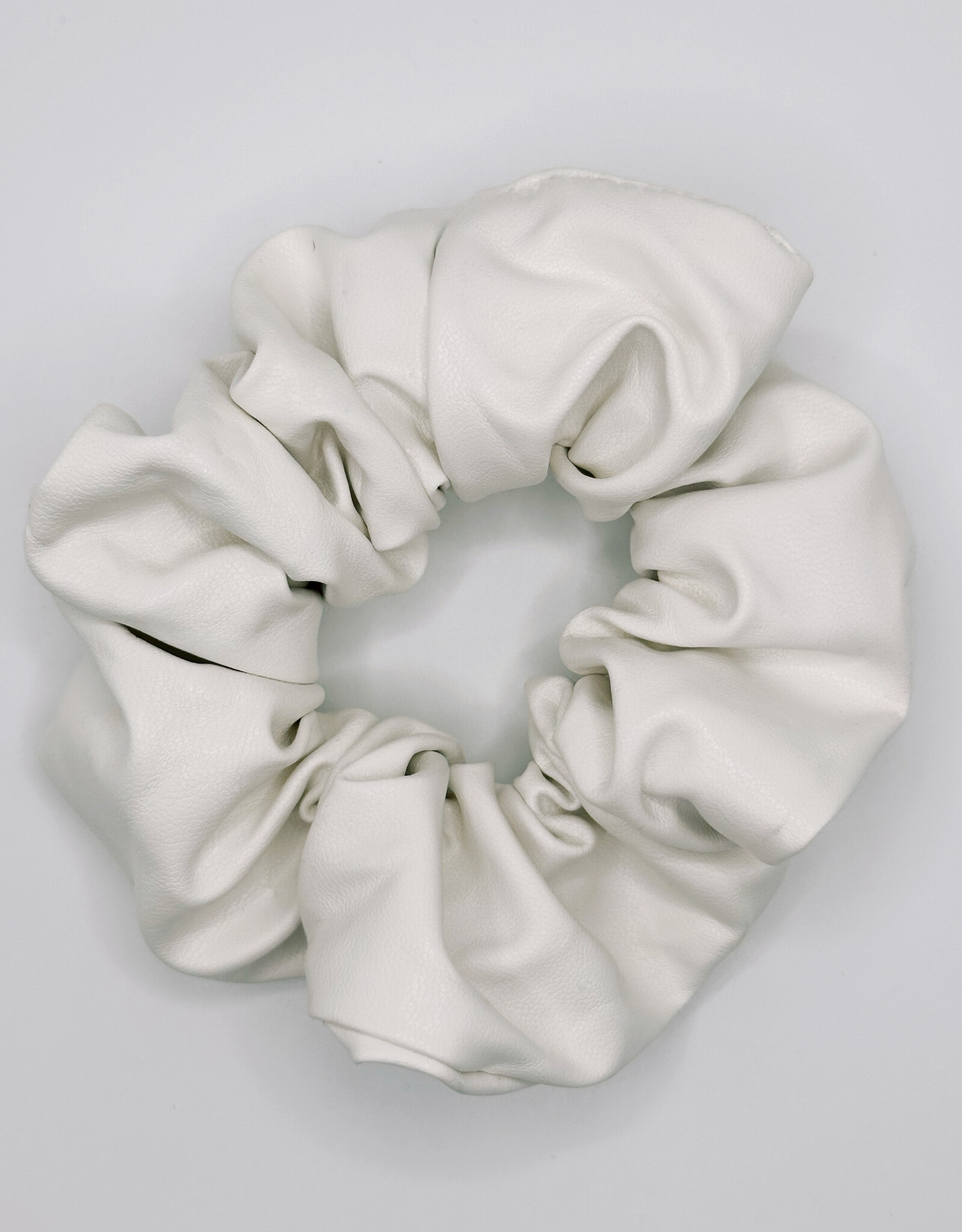 Faux Leather Scrunchie, Salt