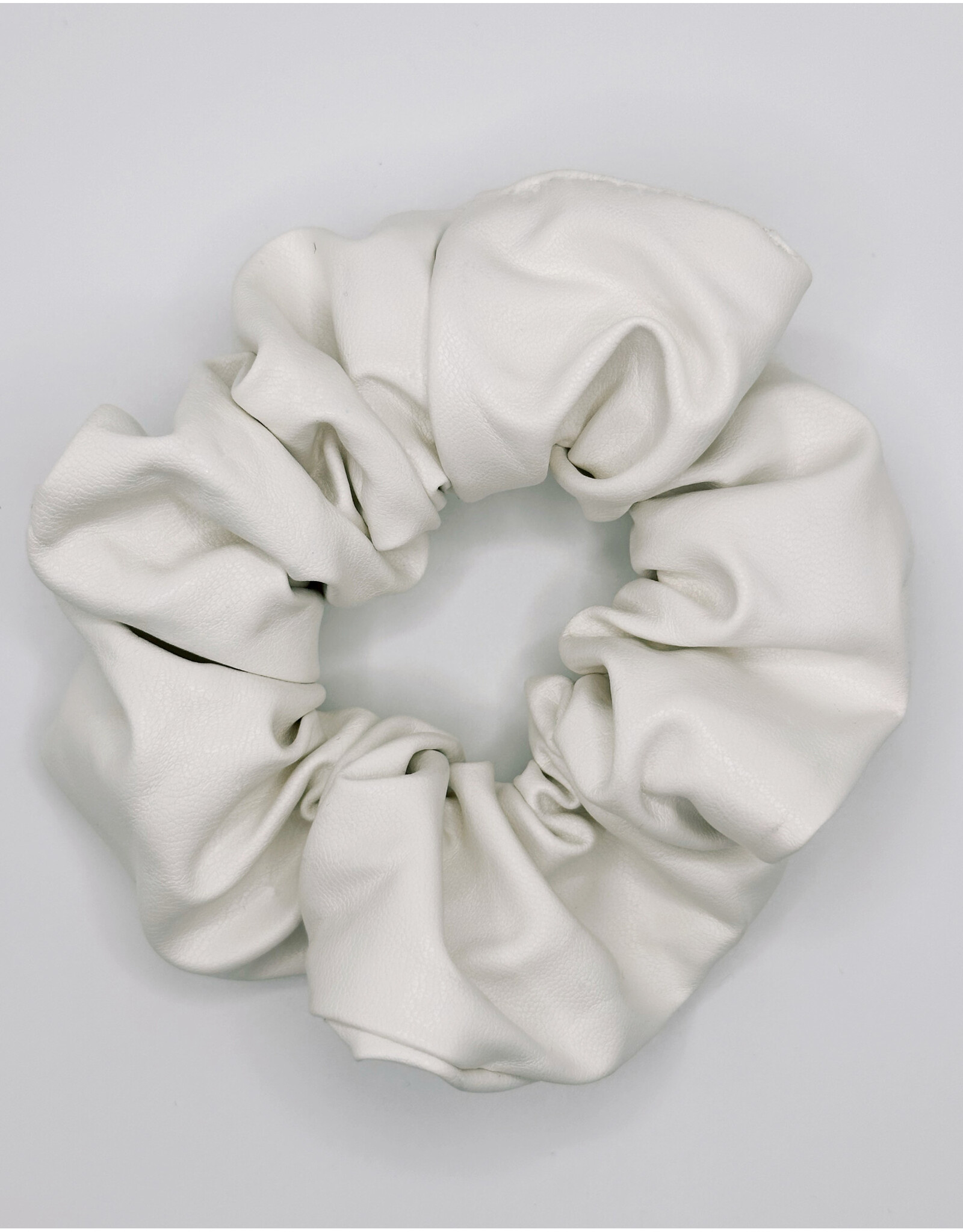 Faux Leather Scrunchie, Salt