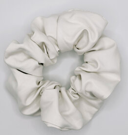 Faux Leather Scrunchie, Salt