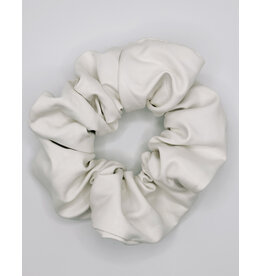 Faux Leather Scrunchie, Salt
