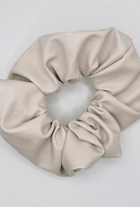 Faux Leather Scrunchie, Oatmilk
