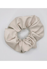 Faux Leather Scrunchie, Oatmilk