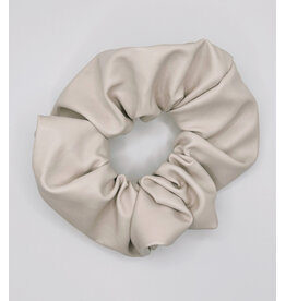 Faux Leather Scrunchie, Oatmilk