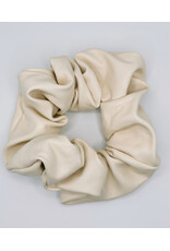 Faux Leather Scrunchie, Vanilla
