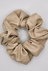 Faux Leather Scrunchie, Vanilla