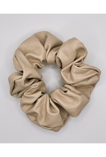 Faux Leather Scrunchie, Vanilla