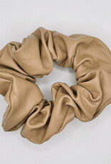 Faux Leather Scrunchie, Latte