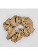 Faux Leather Scrunchie, Latte