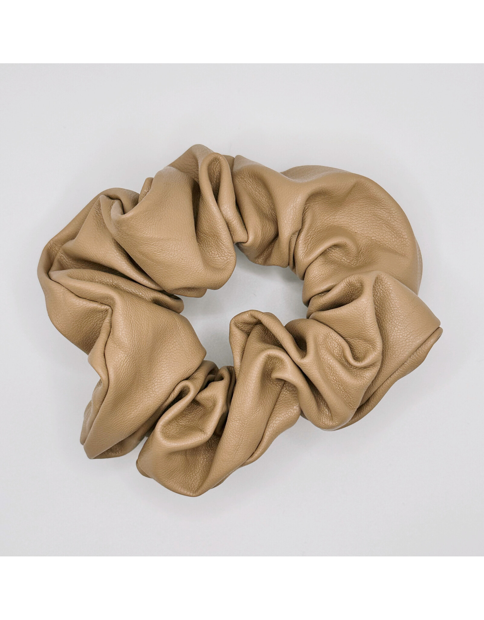 Faux Leather Scrunchie, Latte