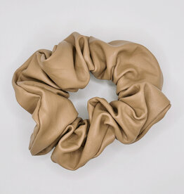 Faux Leather Scrunchie, Latte
