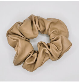 Faux Leather Scrunchie, Latte