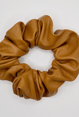Faux Leather Scrunchie, Caramel
