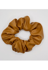 Faux Leather Scrunchie, Caramel