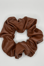 Faux Leather Scrunchie, Gingerbread