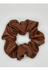 Faux Leather Scrunchie, Gingerbread