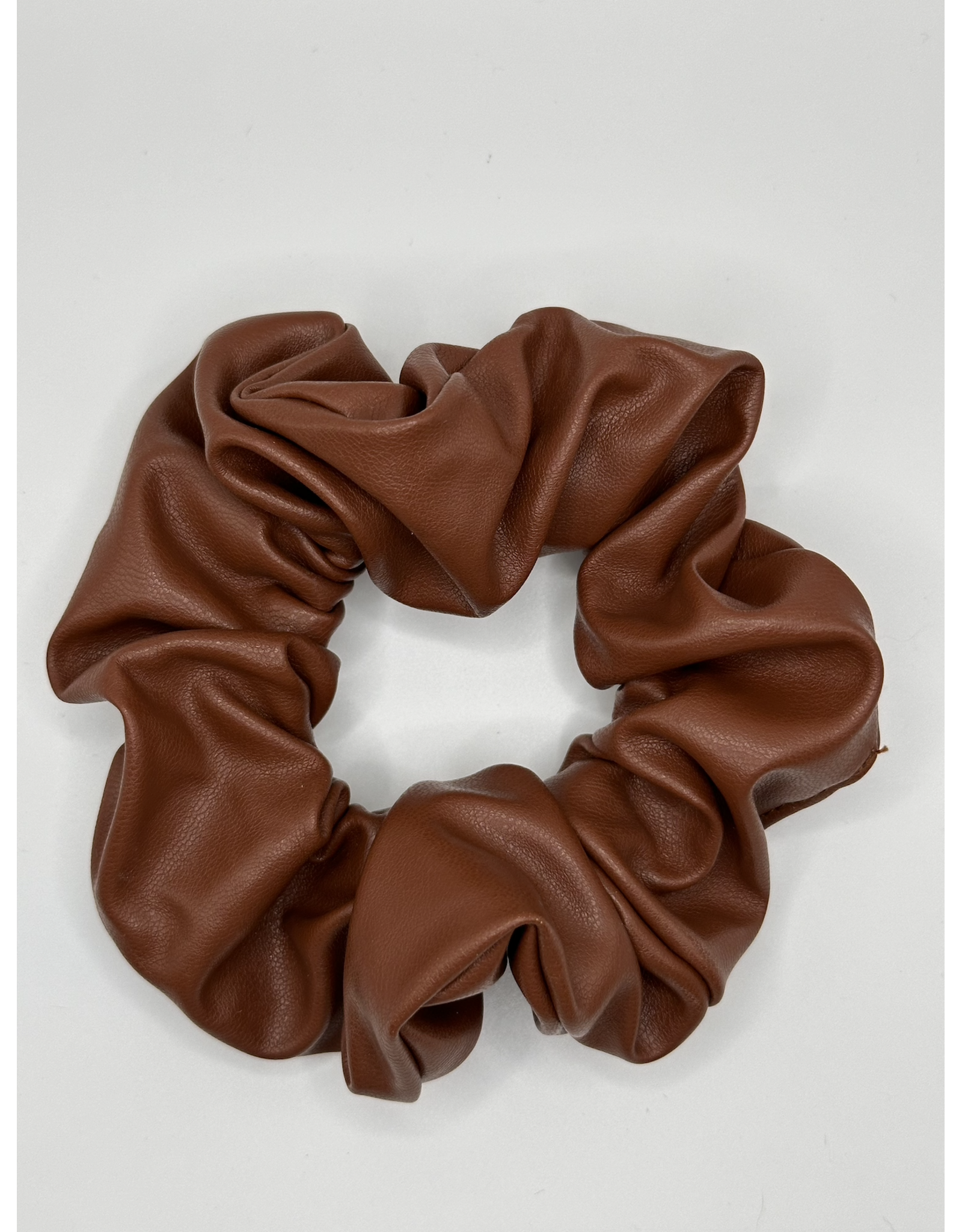 Faux Leather Scrunchie, Gingerbread