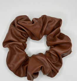 Faux Leather Scrunchie, Gingerbread
