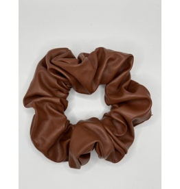 Faux Leather Scrunchie, Gingerbread