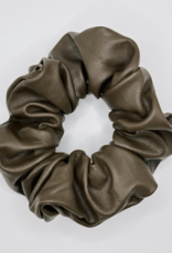 Faux Leather Scrunchie, Espresso