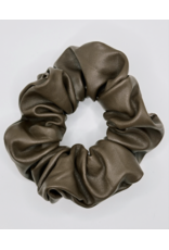 Faux Leather Scrunchie, Espresso